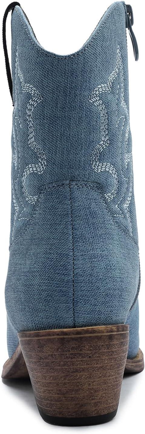 imageGLOBALWIN Cowboy Boots For Women Cute Cowgirl Boots Womens Western Boots With Embroidery Side Zipper Chunky Heel23yy16 Dark Blue