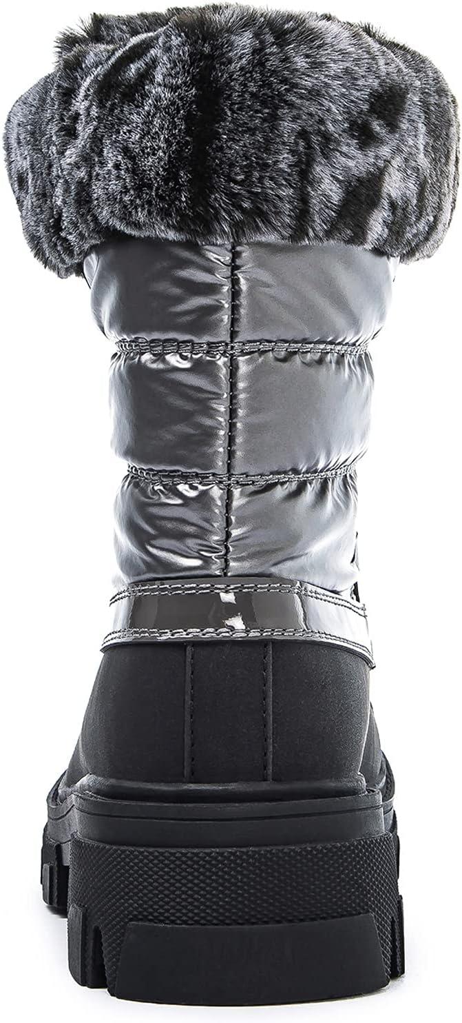 imageGLOBALWIN Snow Boots for Women Comfortable Winter Boots For Women Waterproof Fluffy Faux Fur Ankle Booties WaterResistant Short Boots For Women Warm Fur Boots LaceUp Outdoor Shoes21yy27 Gray