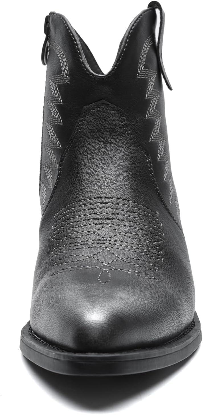 imageGLOBALWIN Womens Western Boots Ankle Cowboy Boots For Women23yy06 Silver Distressed