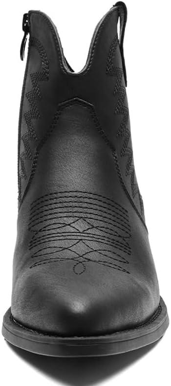 imageGLOBALWIN Womens Western Boots Ankle Cowboy Boots For WomenBlack