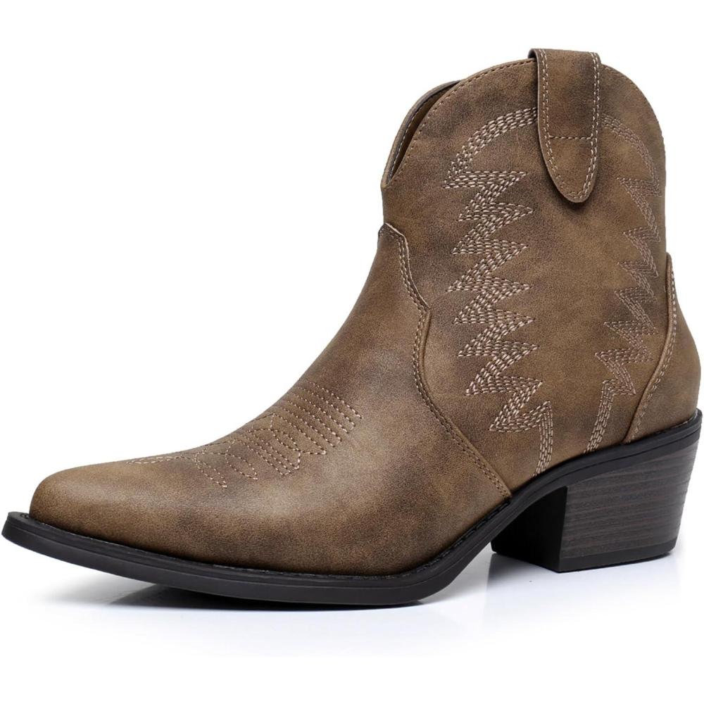 imageGLOBALWIN Womens Western Boots Ankle Cowboy Boots For Women23yy06 Camel