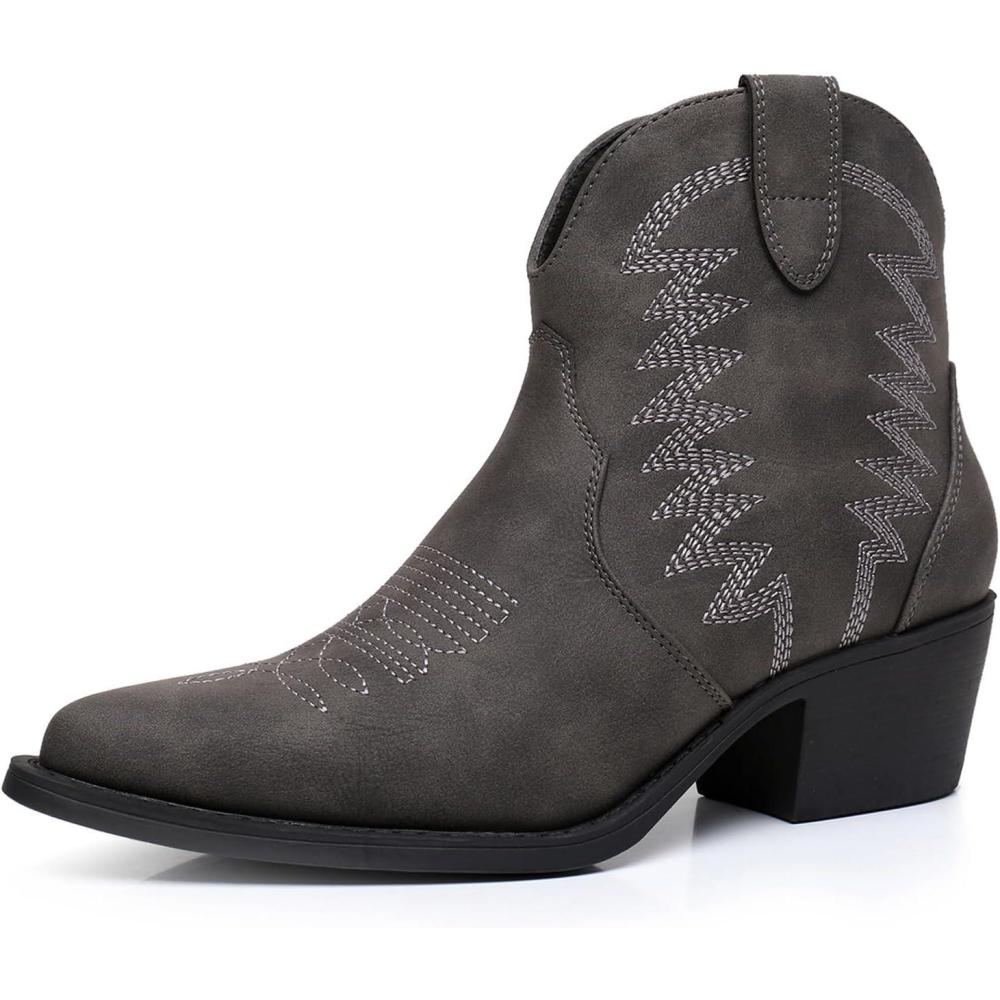 imageGLOBALWIN Womens Western Boots Ankle Cowboy Boots For Women23yy06 Grey