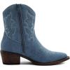GLOBALWIN Cowboy Boots For Women Cute Cowgirl Boots Women’s Western Boots With Embroidery Side Zipper Chunky Heel(23yy16 Dark Blue)
