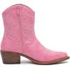 GLOBALWIN Cowboy Boots For Women Cute Cowgirl Boots Women’s Western Boots With Embroidery Side Zipper Chunky Heel(23yy16 Pink)