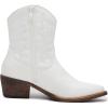 GLOBALWIN Cowboy Boots For Women Cute Cowgirl Boots Women’s Western Boots With Embroidery Side Zipper Chunky Heel(23yy16 White)