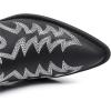 GLOBALWIN Cowboy Boots For Women Pointed Toe Pull On Chelsea Ankle Booties The Western Cowgirl Boots(23yy05 Black)