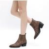 GLOBALWIN Cowboy Boots For Women Pointed Toe Pull On Chelsea Ankle Booties The Western Cowgirl Boots(23yy05 Camel)