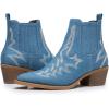 GLOBALWIN Cowboy Boots For Women Pointed Toe Pull On Chelsea Ankle Booties The Western Cowgirl Boots(23yy05 Denim Blue)