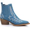 GLOBALWIN Cowboy Boots For Women Pointed Toe Pull On Chelsea Ankle Booties The Western Cowgirl Boots(23yy05 Denim Blue)