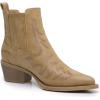 GLOBALWIN Cowboy Boots For Women Pointed Toe Pull On Chelsea Ankle Booties The Western Cowgirl Boots(23yy05 Khaki)