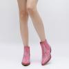 GLOBALWIN Cowboy Boots For Women Pointed Toe Pull On Chelsea Ankle Booties The Western Cowgirl Boots(23yy05 Pink)