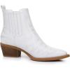 GLOBALWIN Cowboy Boots For Women Pointed Toe Pull On Chelsea Ankle Booties The Western Cowgirl Boots(23yy05 White)