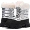 GLOBALWIN Snow Boots for Women Comfortable Winter Boots For Women Waterproof Fluffy Faux Fur Ankle Booties Water-Resistant Short Boots For Women Warm Fur Boots, Lace-Up Outdoor Shoes(21yy27 Silver)