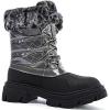 GLOBALWIN Snow Boots for Women Comfortable Winter Boots For Women Waterproof Fluffy Faux Fur Ankle Booties Water-Resistant Short Boots For Women Warm Fur Boots, Lace-Up Outdoor Shoes(21yy27 Gray)