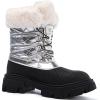 GLOBALWIN Snow Boots for Women Comfortable Winter Boots For Women Waterproof Fluffy Faux Fur Ankle Booties Water-Resistant Short Boots For Women Warm Fur Boots, Lace-Up Outdoor Shoes(21yy27 Silver)