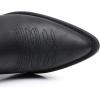 GLOBALWIN Women’s Cowgirl Boots Mid Calf Western Cowboy Boots For Women Comfortable Low Heel With Zipper(23yy09 Black1)