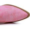 GLOBALWIN Women’s Cowgirl Boots Mid Calf Western Cowboy Boots For Women Comfortable Low Heel With Zipper(23yy09 Pink)