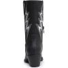 GLOBALWIN Women’s Cowgirl Boots Mid Calf Western Cowboy Boots For Women Comfortable Low Heel With Zipper(23yy10 Black)