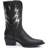 GLOBALWIN Women’s Cowgirl Boots Mid Calf Western Cowboy Boots For Women Comfortable Low Heel With Zipper(23yy10 Black)