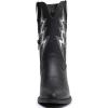 GLOBALWIN Women’s Cowgirl Boots Mid Calf Western Cowboy Boots For Women Comfortable Low Heel With Zipper(23yy10 Black)