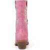 GLOBALWIN Women’s Cowgirl Boots Mid Calf Western Cowboy Boots For Women Comfortable Low Heel With Zipper(23yy10 Pink)