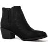 GLOBALWIN Women’s Cowgirl boots Western Short Ankle Pull On Comfortable Cowboy Boots For Women Low Heel(21yy01 Black2)