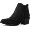 GLOBALWIN Women’s Cowgirl boots Western Short Ankle Pull On Comfortable Cowboy Boots For Women Low Heel(21yy01 Black2)
