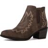 GLOBALWIN Women’s Cowgirl boots Western Short Ankle Pull On Comfortable Cowboy Boots For Women Low Heel(21yy01 Brown2)