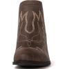 GLOBALWIN Women’s Cowgirl boots Western Short Ankle Pull On Comfortable Cowboy Boots For Women Low Heel(21yy01 Brown2)