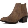 GLOBALWIN Women’s Cowgirl boots Western Short Ankle Pull On Comfortable Cowboy Boots For Women Low Heel(21yy01 Camel2)