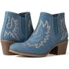 GLOBALWIN Women’s Cowgirl boots Western Short Ankle Pull On Comfortable Cowboy Boots For Women Low Heel(21yy01 Denim)