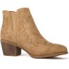 GLOBALWIN Women’s Cowgirl boots Western Short Ankle Pull On Comfortable Cowboy Boots For Women Low Heel(21yy01 Khaki)
