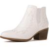 GLOBALWIN Women’s Cowgirl boots Western Short Ankle Pull On Comfortable Cowboy Boots For Women Low Heel(21yy01 White)