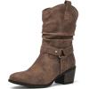 GLOBALWIN Women’s Mid Calf The Western Cowgirl Boots Fashion Cowboy Boots For Women Chunky Low Heel(19yy17 Camel2)
