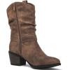 GLOBALWIN Women’s Mid Calf The Western Cowgirl Boots Fashion Cowboy Boots For Women Chunky Low Heel(19yy17 Camel2)
