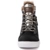 GLOBALWIN Women’s Platform Wedge Sneakers Outdoor Anti-Slip Winter Snow Hiking Furry Ankle Boots for Women(21yy02 Black1)