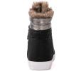 GLOBALWIN Women’s Platform Wedge Sneakers Outdoor Anti-Slip Winter Snow Hiking Furry Ankle Boots for Women(21yy02 Black1)