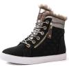 GLOBALWIN Women’s Platform Wedge Sneakers Outdoor Anti-Slip Winter Snow Hiking Furry Ankle Boots for Women(21yy02 Black1)
