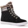 GLOBALWIN Women’s Platform Wedge Sneakers Outdoor Anti-Slip Winter Snow Hiking Furry Ankle Boots for Women(21yy02 Black1)