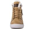 GLOBALWIN Women’s Platform Wedge Sneakers Outdoor Anti-Slip Winter Snow Hiking Furry Ankle Boots for Women(21yy02 Khaki1)