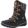 GLOBALWIN Women’s Snow Boots Waterproof Mid-Calf Winter Boots for Women with Quilted Knit Panels, Warm Fleece Lining, and Non-Slip Insulated Outdoor Sole(1841black/Brown)