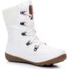GLOBALWIN Women’s Snow Boots Waterproof Mid-Calf Winter Boots for Women with Quilted Knit Panels, Warm Fleece Lining, and Non-Slip Insulated Outdoor Sole(1841white)