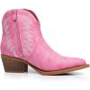 GLOBALWIN Women’s Western Boots Ankle Cowboy Boots For Women(23yy06 Pink)