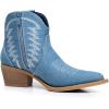 GLOBALWIN Women’s Western Boots Ankle Cowboy Boots For Women(2yy06 Denim Blue)