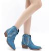 GLOBALWIN Women’s Western Boots Ankle Cowboy Boots For Women(2yy06 Denim Blue)