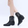 GLOBALWIN Women’s Western Charm Cowgirl Boots Mid Calf Comfy Cowboy Boots For Women With Pointed Toe(23yy07 Black)