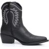 GLOBALWIN Women’s Western Charm Cowgirl Boots Mid Calf Comfy Cowboy Boots For Women With Pointed Toe(23yy07 Black)