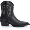 GLOBALWIN Women’s Western Charm Cowgirl Boots Mid Calf Comfy Cowboy Boots For Women With Pointed Toe(23yy07 Black2)