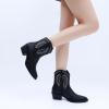 GLOBALWIN Women’s Western Charm Cowgirl Boots Mid Calf Comfy Cowboy Boots For Women With Pointed Toe(23yy07 Black2)