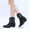 GLOBALWIN Women’s Western Charm Cowgirl Boots Mid Calf Comfy Cowboy Boots For Women With Pointed Toe(23yy07 Black2)